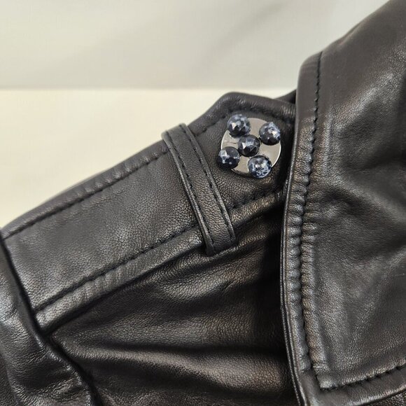 Ted Baker London Ssali Cropped Leather Jacket Small/XS - Picture 8 of 16